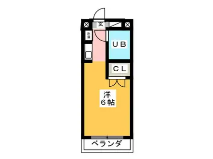 ベルテ南浦和(ワンルーム/4階)の間取り写真
