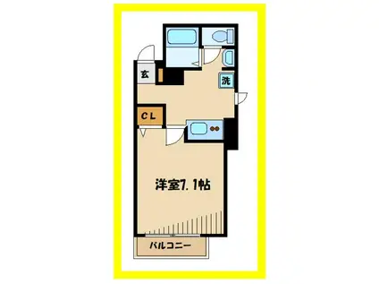 シティオ梶ヶ谷(1K/3階)の間取り写真