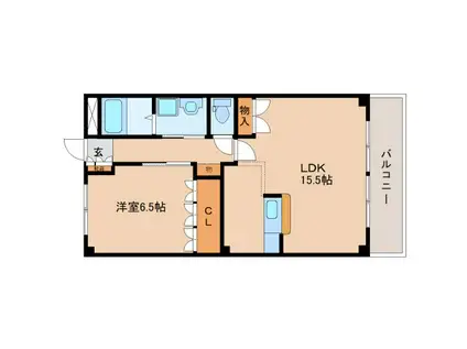 GRANDIR(1LDK/3階)の間取り写真