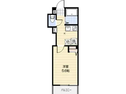 ベレッツァ中板橋(1K/2階)の間取り写真