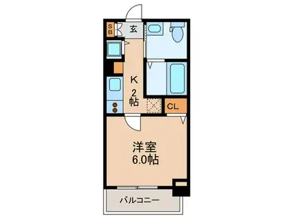 プレサンス天神橋ディオレ(1K/4階)の間取り写真