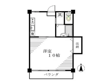 上萩ハウス(1K/3階)の間取り写真