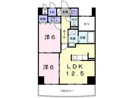 ART白石(2LDK/9階)の間取り写真