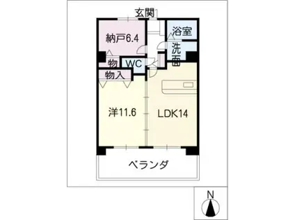 ガーデンハイツ磯部第7(1LDK/4階)の間取り写真