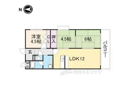 プロムナードイズモ(3LDK/3階)の間取り写真