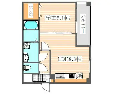 エルヴィータ駅南(1LDK/10階)の間取り写真