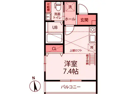 春のそよ風とESPRESSO(1K/2階)の間取り写真