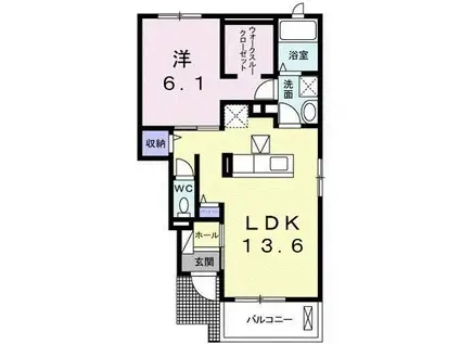 T・グリーングラス(1LDK/1階)の間取り写真