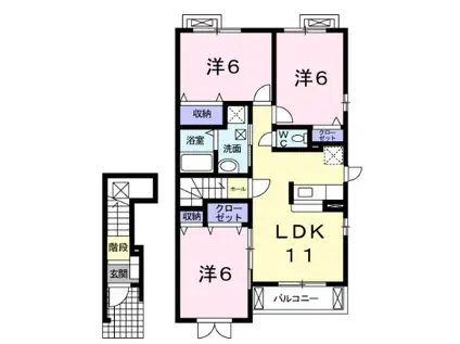 ル・プランタンB(3LDK/2階)の間取り写真