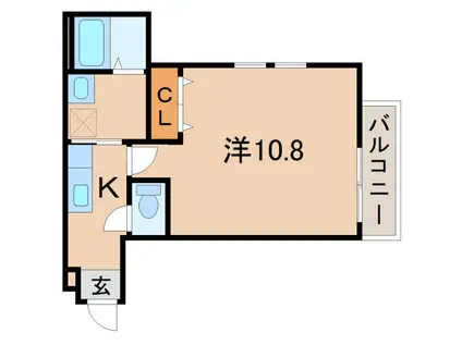 フジパレス中之島サウス(1K/2階)の間取り写真