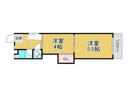 REGALO新森B棟(2K/2階)の間取り写真