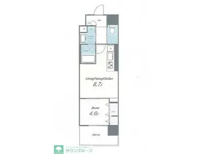 BENIMACHI ONE(1LDK/10階)の間取り写真