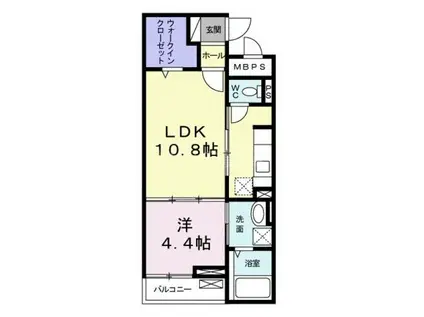 アルボル リオ VI(1LDK/1階)の間取り写真