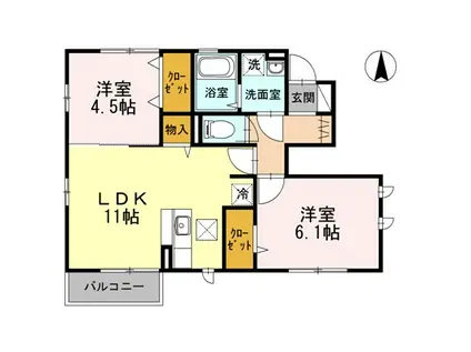 グリーン パティオ(2LDK/1階)の間取り写真