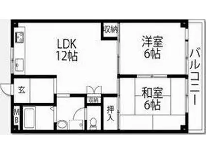 第一プレジデントハイツ(2LDK/4階)の間取り写真