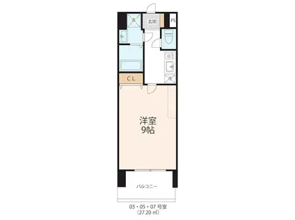 GRAND SOLEIL III(1K/10階)の間取り写真