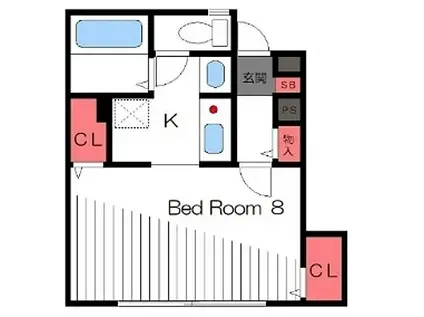 メゾン希II(ワンルーム/1階)の間取り写真