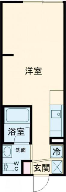 モーリスI(ワンルーム/2階)の間取り写真