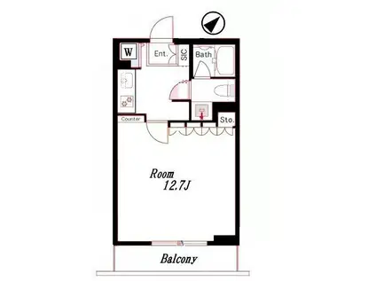スカーラ文京本郷スカイプラザ(1K/7階)の間取り写真