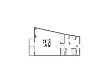 CASA III(1K/2階)の間取り写真