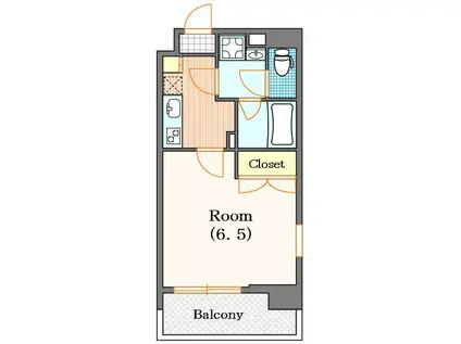 プリマヴェーラ ナカノシマ(1K/9階)の間取り写真