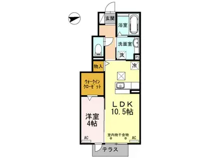 エムグランデ A棟(1LDK/1階)の間取り写真