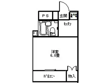 カワラマチハイツ箱田(ワンルーム/1階)の間取り写真