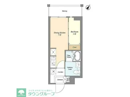 リテラス三ノ輪ウエスト(1DK/2階)の間取り写真