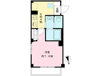 バモス聖蹟(1K/3階)の間取り写真