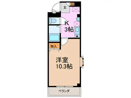 グラン・シャリオ(1K/2階)の間取り写真