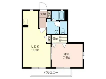 SHM カトルセゾンD(1LDK/1階)の間取り写真