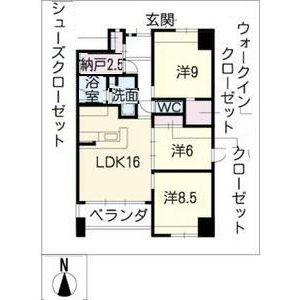 アクシス香蘭(3LDK/10階)の間取り写真