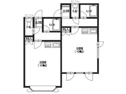 ノースウエスト(ワンルーム/1階)の間取り写真