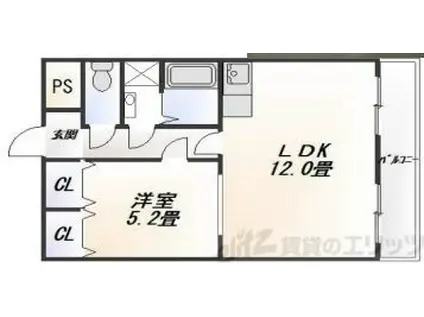 ラポールセッツ(1LDK/5階)の間取り写真