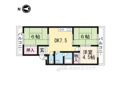 ベルパーク古高(3DK/2階)の間取り写真