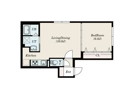 クラリス麻生II(1LDK/3階)の間取り写真