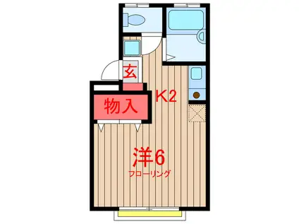 GMハイツ(ワンルーム/2階)の間取り写真