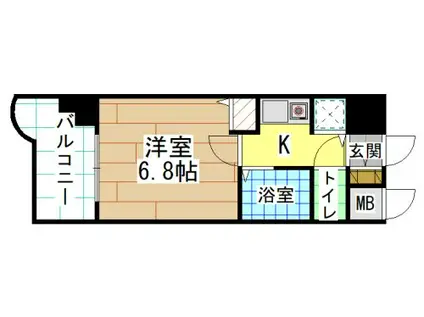 ライオンズマンション小倉駅南第3(1K/9階)の間取り写真