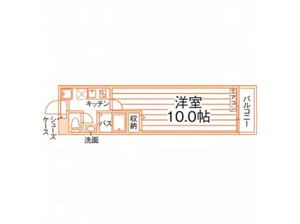 ST.LEONE番町(1K/3階)の間取り写真