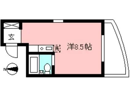 CASA SHINYURI(ワンルーム/5階)の間取り写真