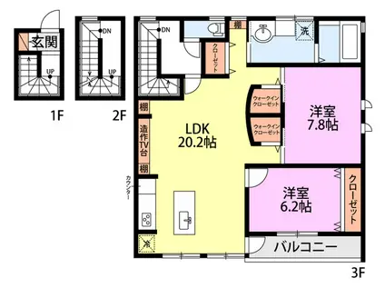 COMMON東出来島 A棟(2LDK/3階)の間取り写真
