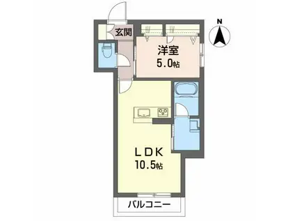 I.Z.M(1LDK/2階)の間取り写真