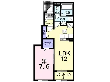 アヴニール ラディユ III(1LDK/1階)の間取り写真