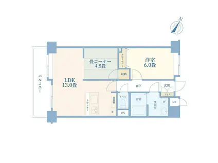 エス・バイ・エル御殿山(1LDK/8階)の間取り写真