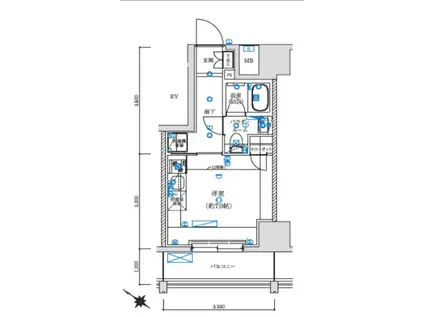 LEXE 横濱関内(ワンルーム/6階)の間取り写真