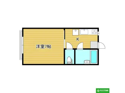 ララ・リヴェール(1K/3階)の間取り写真