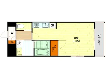 MARIS KYOBASHI ARMS(ワンルーム/4階)の間取り写真