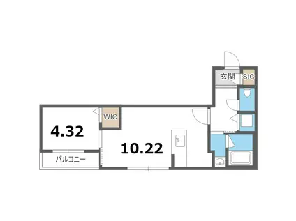 ラクラス大通東(1LDK/2階)の間取り写真