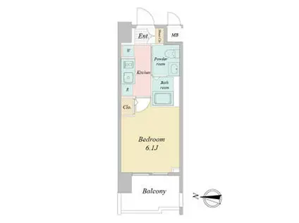 LIVE CASA堀田(1K/11階)の間取り写真