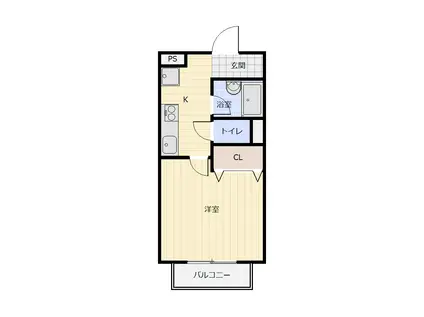 ウイングコートシェソワ(1K/1階)の間取り写真